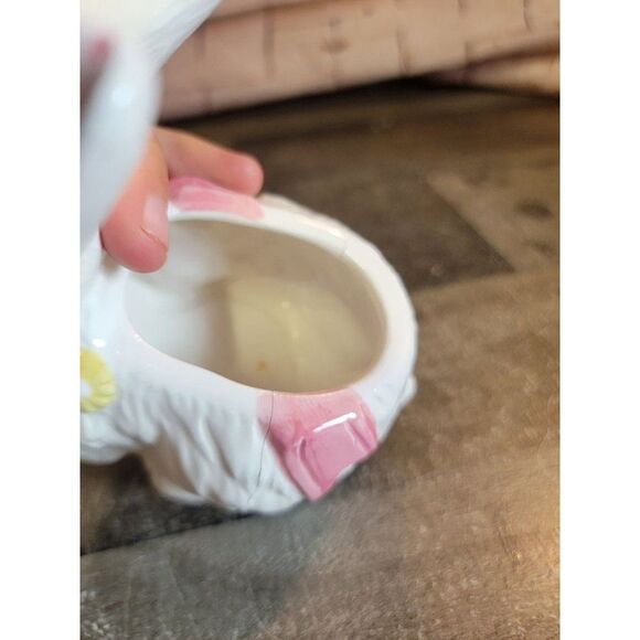 Ceramic Easter AS IS bunny rabbit container decor figure - Picture 5 of 9